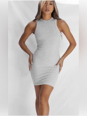 All Things Golden THE LUXE RIBBED high neck MUSCLE DRESS small NWT
